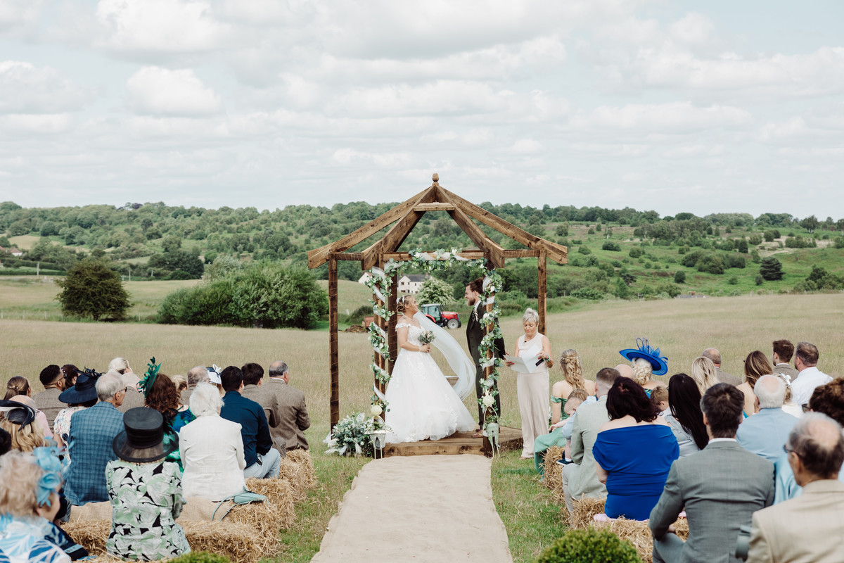 A beautiful wedding ceremony setting on a Staffordshire farm