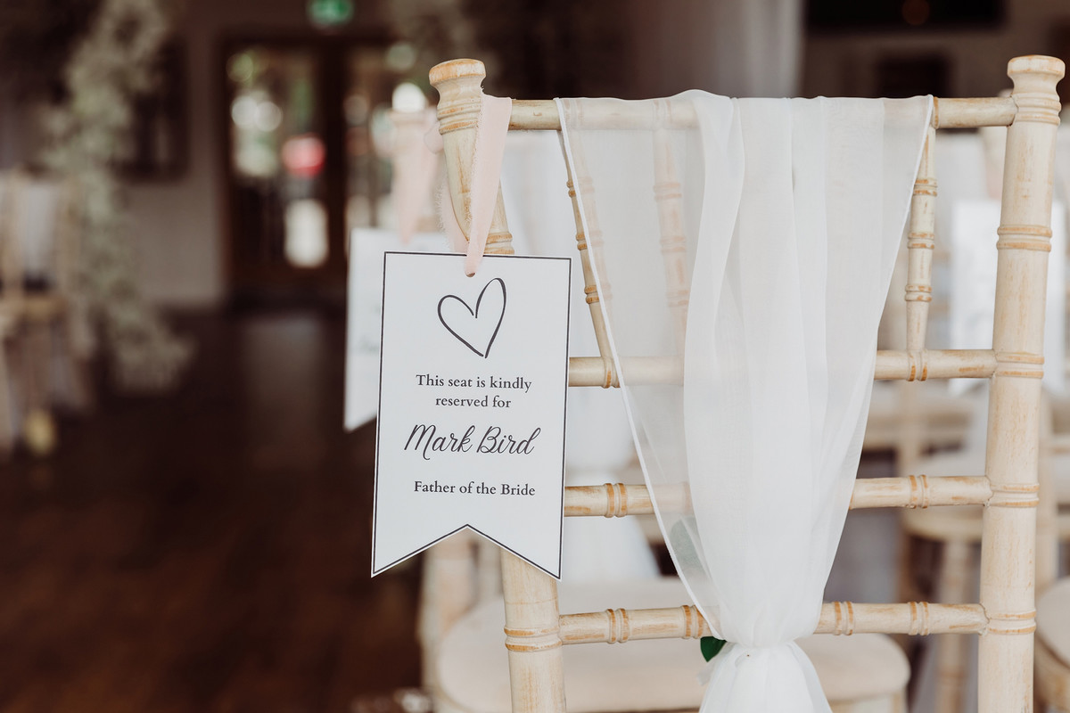 Wedding ceremony chairs at Blithfield Lakeside Barns with lake views