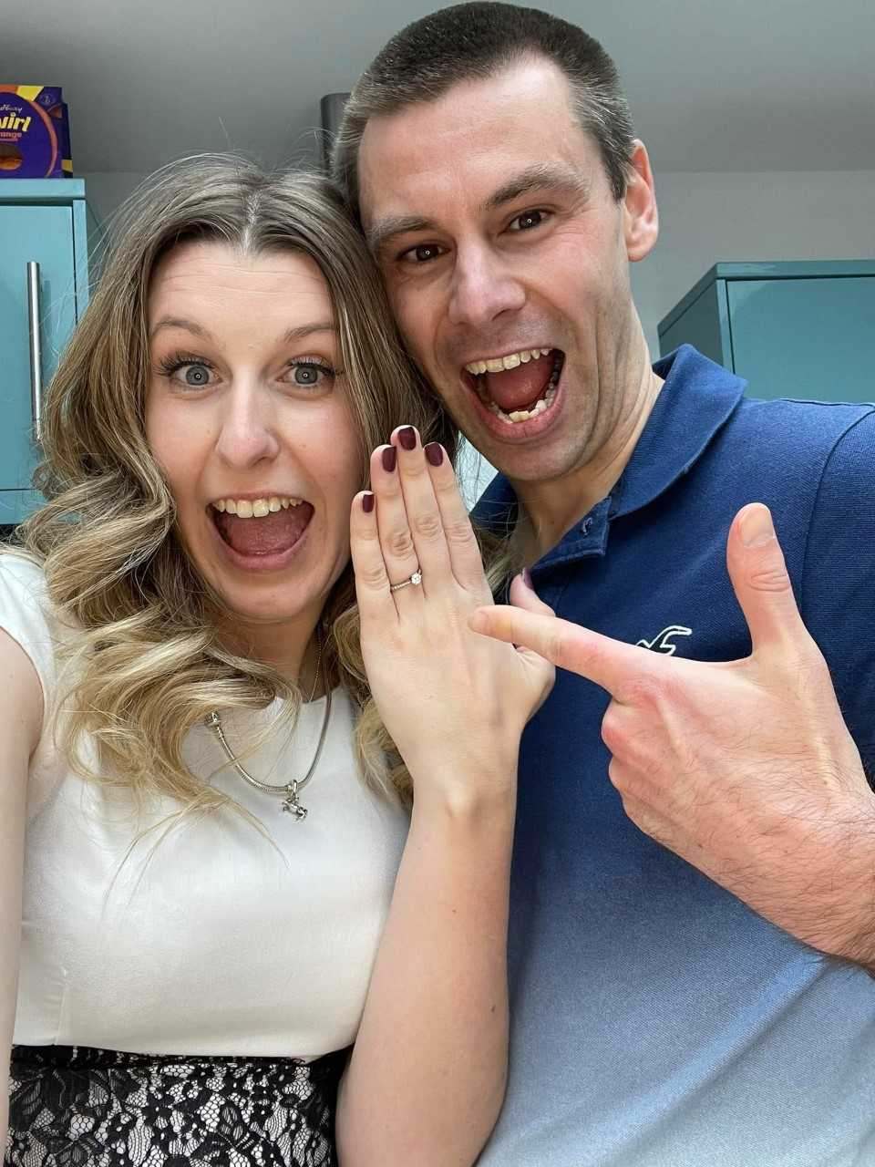 Jodie and Ian after their Easter Sunday proposal