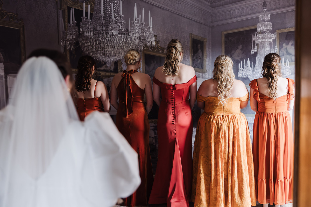 Bridesmaid reveal on the morning of a Moat House wedding