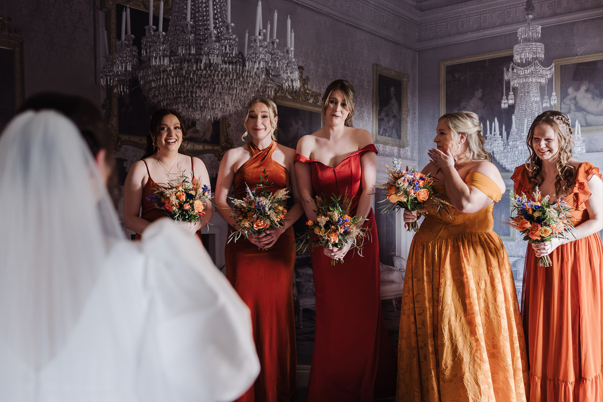 Bride with her bridesmaids during the morning at The Moat House
