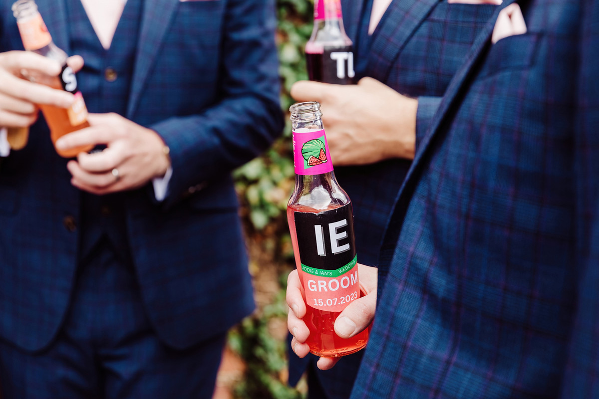 Personalised alcopops for the groomsmen after parkrun