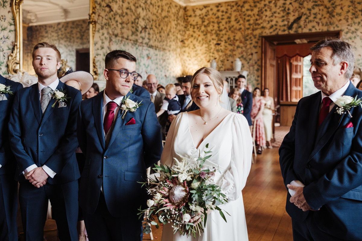 Groom gets emotional when he sees his bride at Sandon Hall