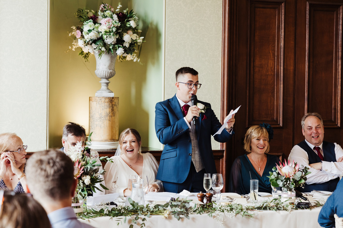 Grooms speech gets everyone laughing at Sandon Hall
