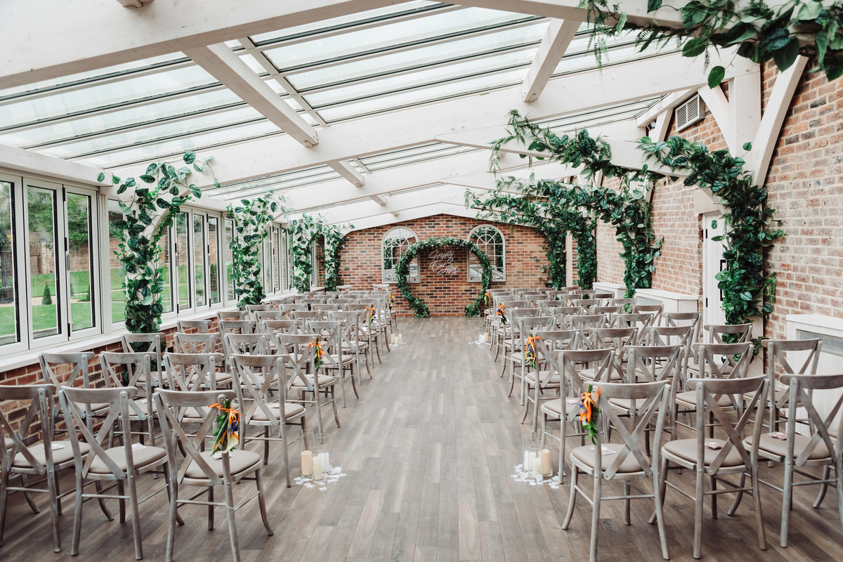 Ceremony space photograph at Foxtail Barns, Staffordshire