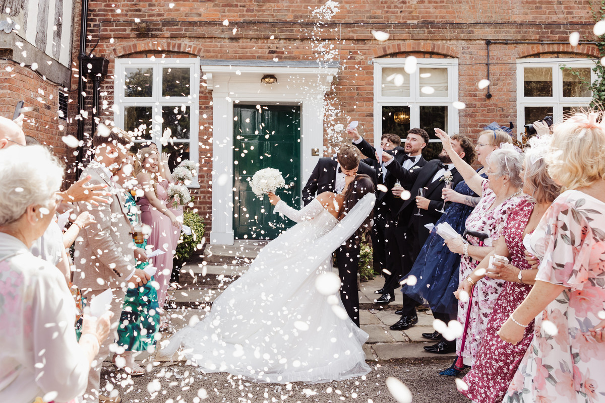Wedding Photography Confetti at The Moat House, Acton Trussell
