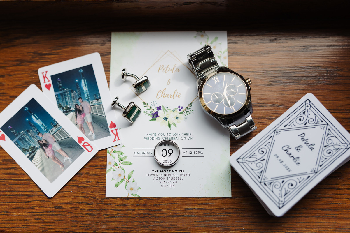 Grooms detail shot photographed at The Moat House, Staffordshire