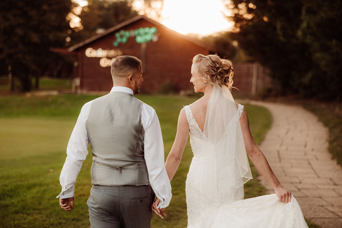 Soft evening wedding portrait later in the wedding day