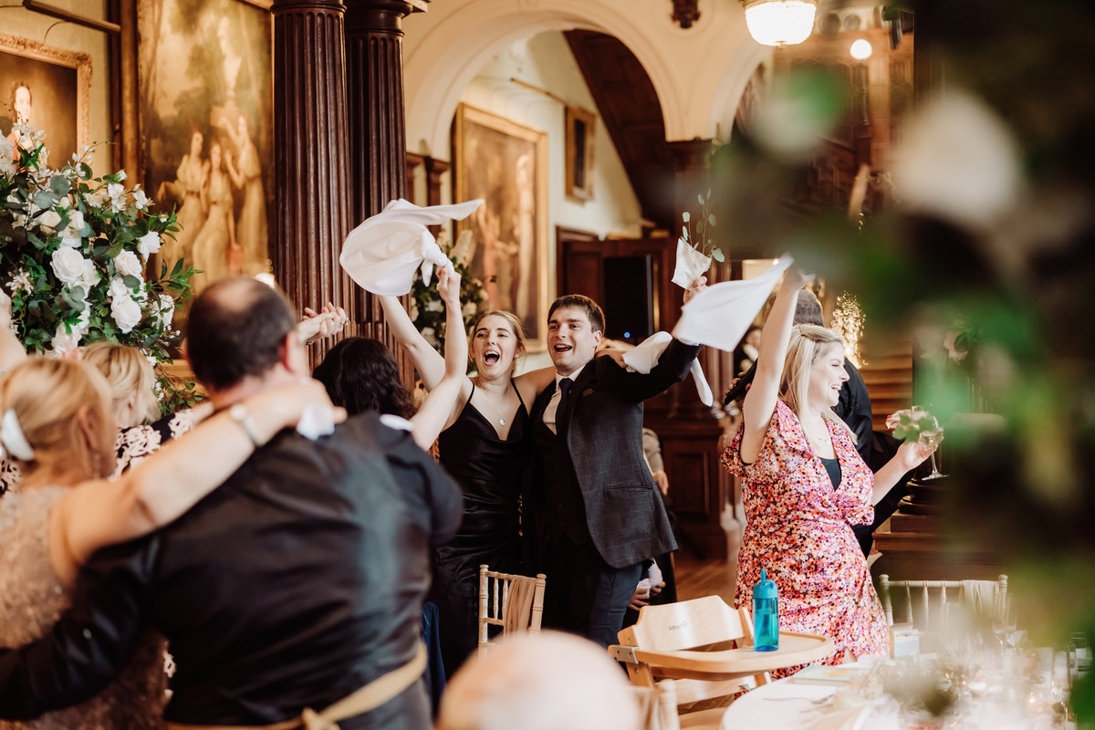 Singing waiters get the party going at Sandon hall