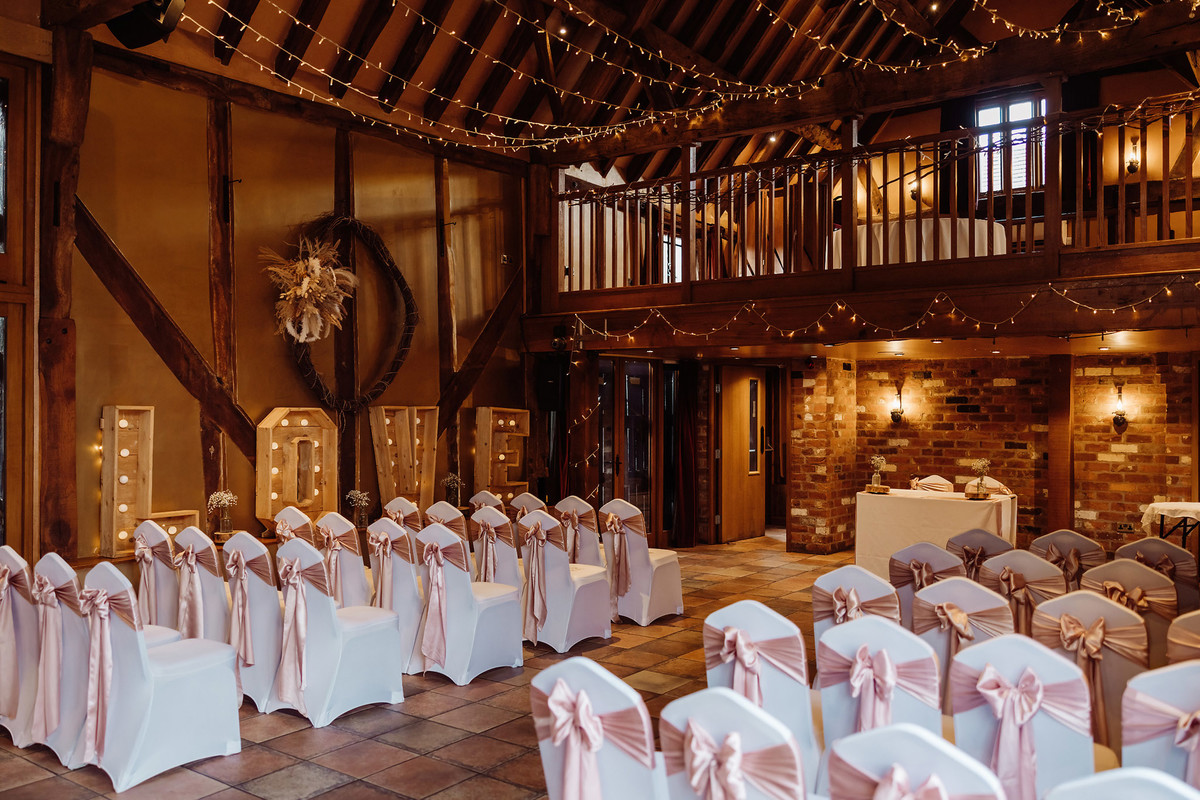 Wedding ceremony styling at The Hundred House Hotel in Shropshire