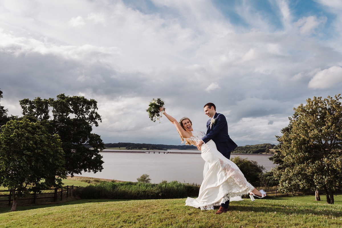 Wedding marquee at Blithfield Lakeside Barns during the drinks reception