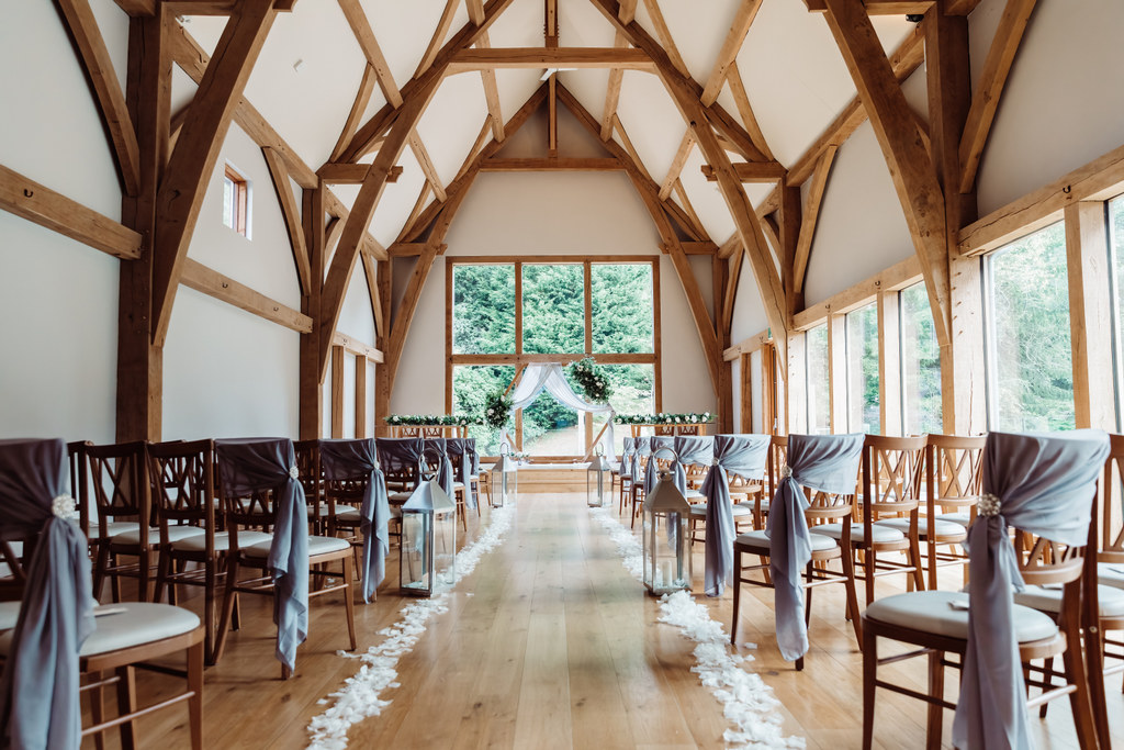 Ceremony set up at The Millbarns, shropshire